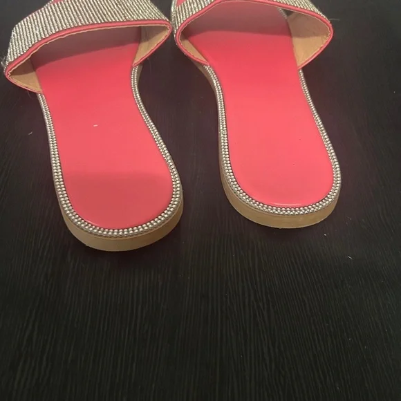 Pink Rhinestone Slide Sandals - Picture 3 of 4